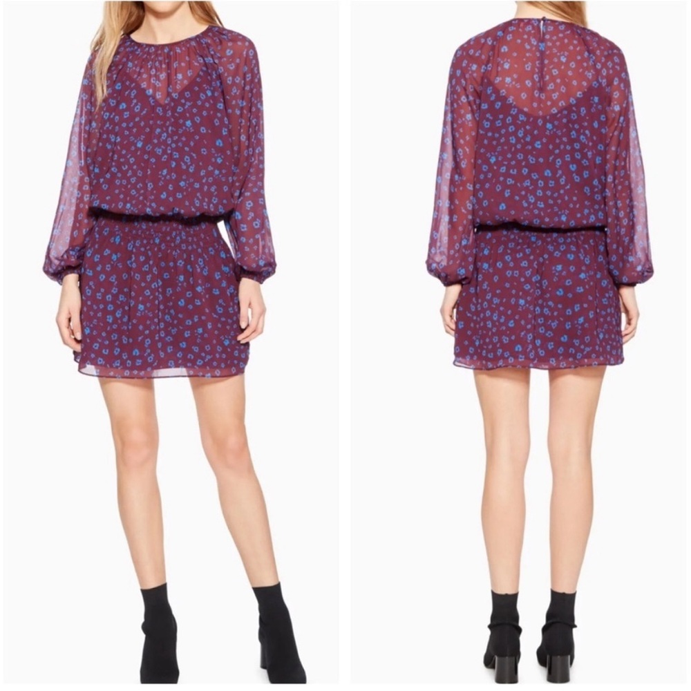 Parker Christina Long Sleeve Smocked Waist Dress.